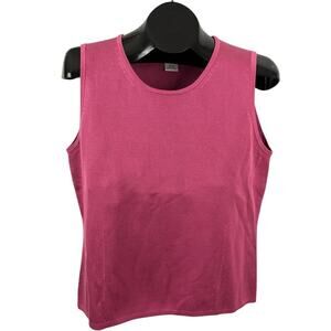 Vintage Barry Bricken Soft Pink Sleeveless‎ Top 100% Silk Womens